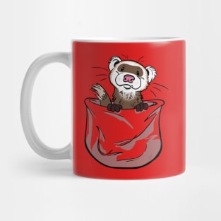 Ferret Pocket Funny Cute Brown White Tan Fur Mug